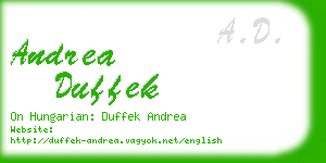 andrea duffek business card